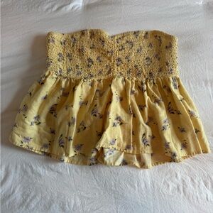 american eagle smocked top, size: medium, color: yellow, worn once